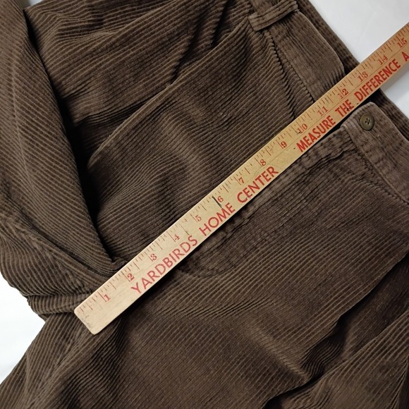 Vtg Jos A Bank Corduroy Pants Mens 36/29 (28) Brown Pleated Cuffed 90s Y2K Baggy - Picture 9 of 10